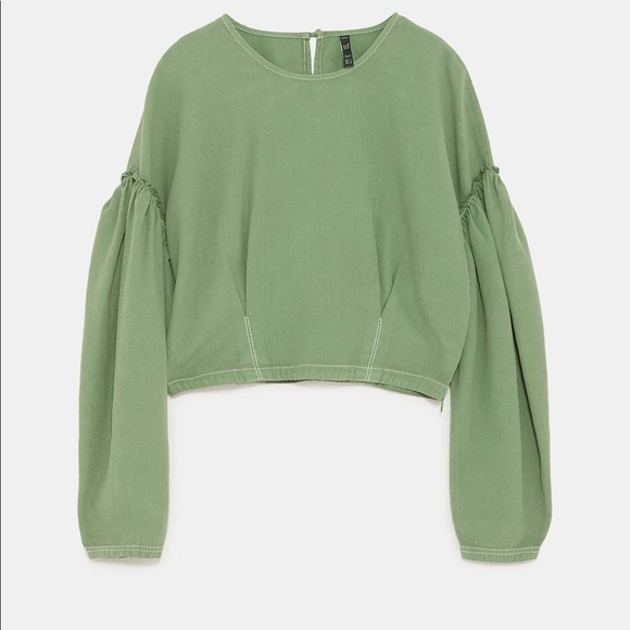 Zara top with contrasting top stitching - Picture 7 of 8